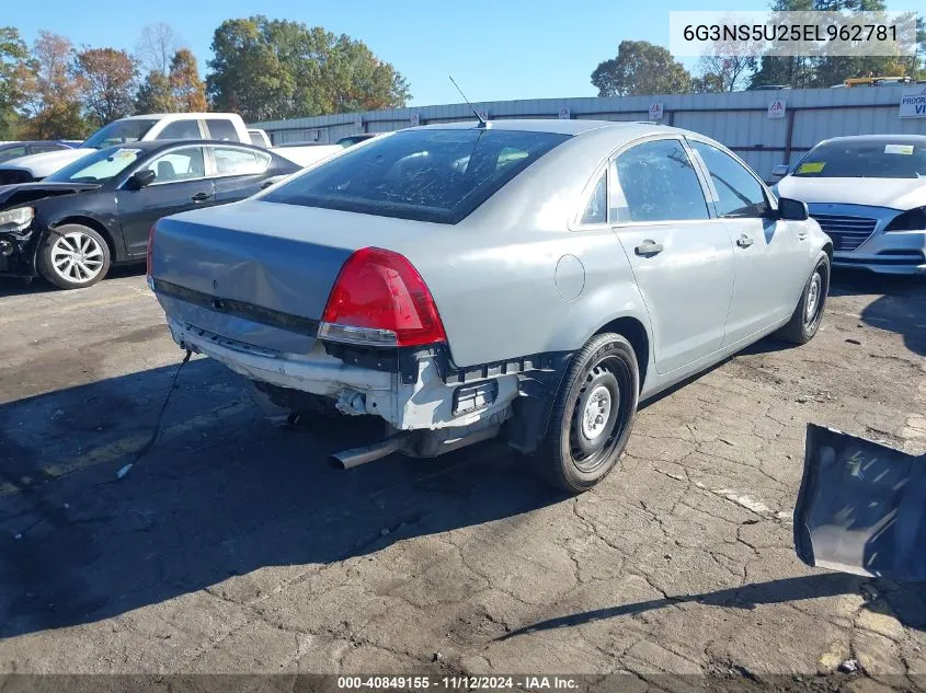 2014 Chevrolet Caprice Police VIN: 6G3NS5U25EL962781 Lot: 40849155