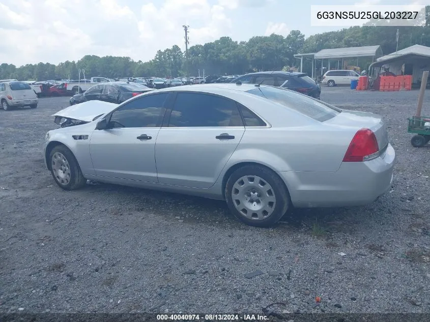 2016 Chevrolet Caprice Police VIN: 6G3NS5U25GL203227 Lot: 40040974