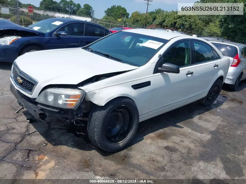 2016 Chevrolet Caprice Police VIN: 6G3NS5U26GL213152 Lot: 40066829