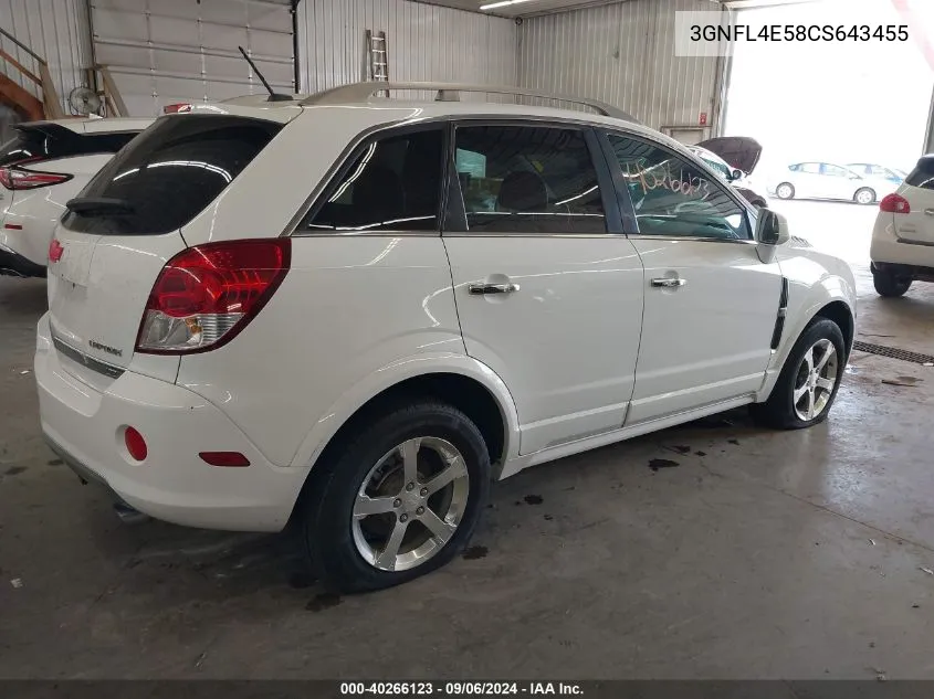 2012 Chevrolet Captiva Sport Ltz VIN: 3GNFL4E58CS643455 Lot: 40266123