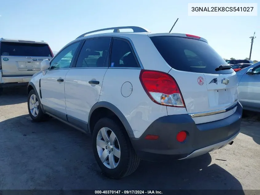 2012 Chevrolet Captiva Sport 2Ls VIN: 3GNAL2EK8CS541027 Lot: 40370147