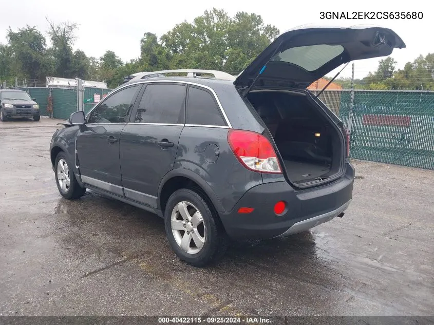 2012 Chevrolet Captiva Sport 2Ls VIN: 3GNAL2EK2CS635680 Lot: 40422115