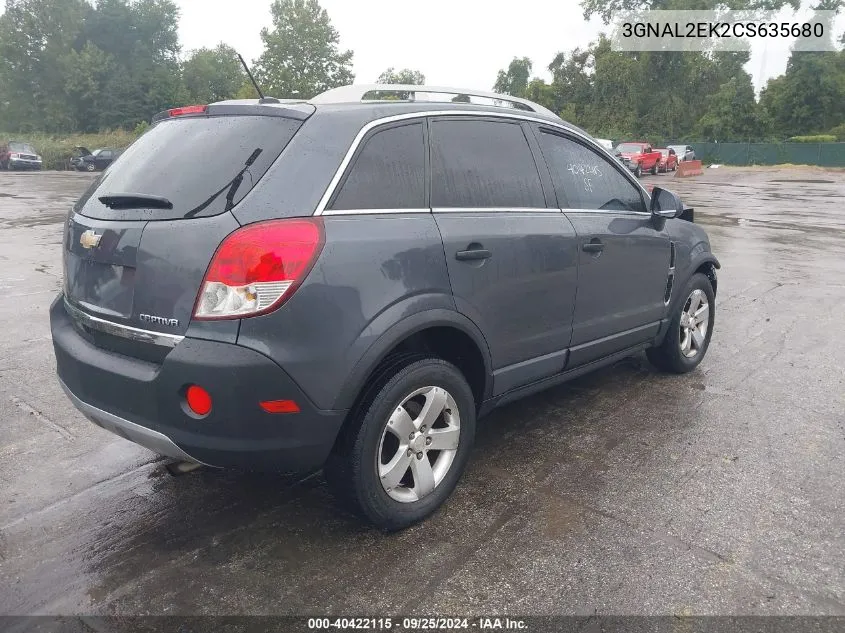 2012 Chevrolet Captiva Sport 2Ls VIN: 3GNAL2EK2CS635680 Lot: 40422115