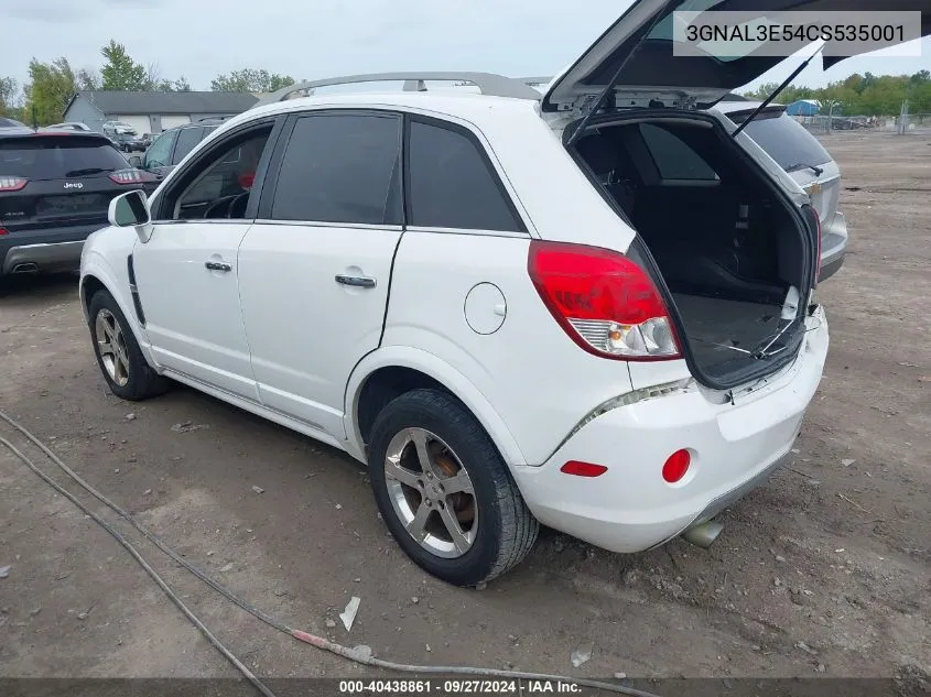 2012 Chevrolet Captiva Sport Lt VIN: 3GNAL3E54CS535001 Lot: 40438861