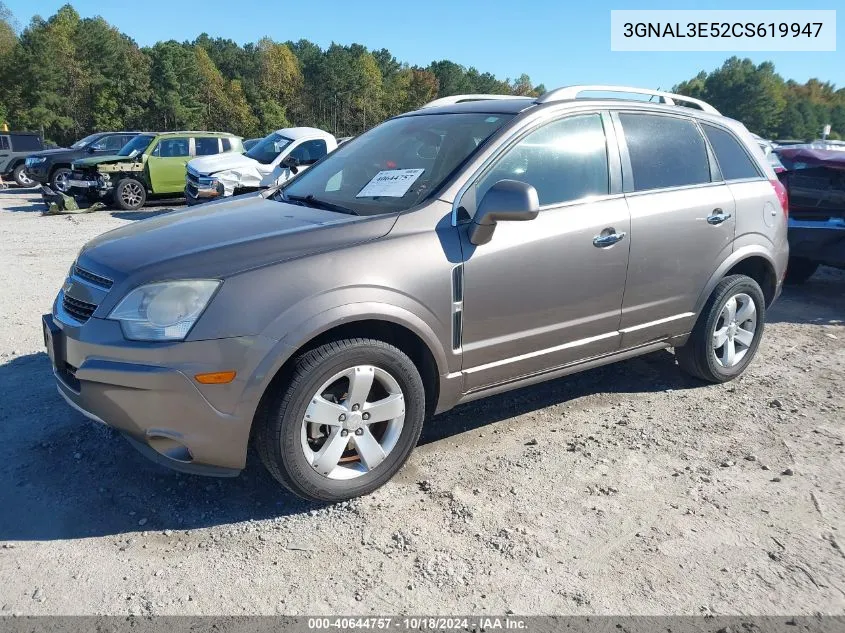 2012 Chevrolet Captiva Sport Lt VIN: 3GNAL3E52CS619947 Lot: 40644757