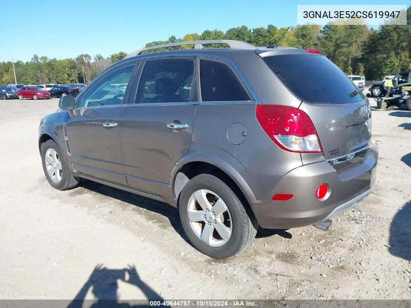 2012 Chevrolet Captiva Sport Lt VIN: 3GNAL3E52CS619947 Lot: 40644757