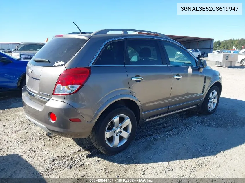 2012 Chevrolet Captiva Sport Lt VIN: 3GNAL3E52CS619947 Lot: 40644757