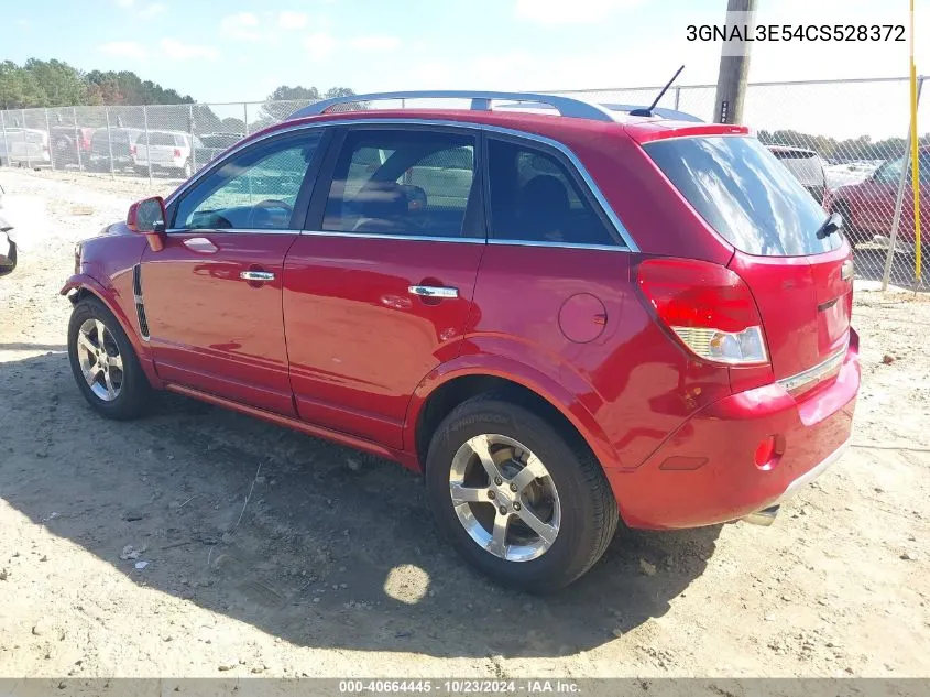 2012 Chevrolet Captiva Sport Lt VIN: 3GNAL3E54CS528372 Lot: 40664445