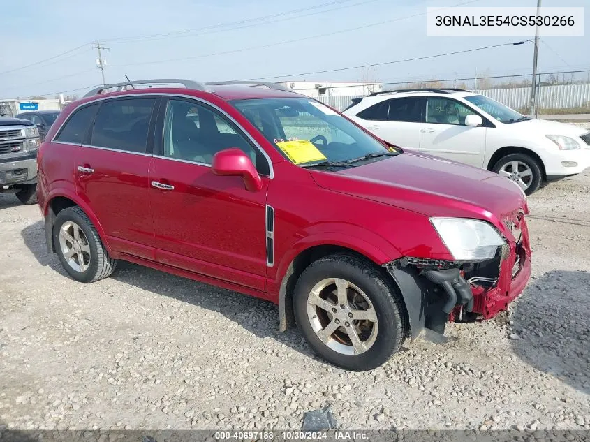 2012 Chevrolet Captiva Sport Lt VIN: 3GNAL3E54CS530266 Lot: 40697188