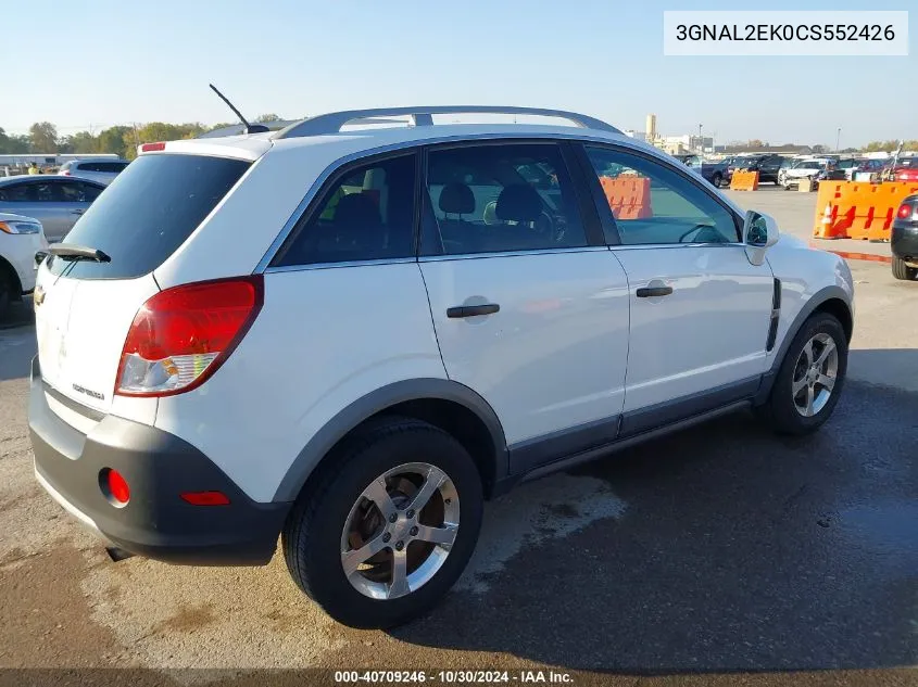 2012 Chevrolet Captiva Sport 2Ls VIN: 3GNAL2EK0CS552426 Lot: 40709246