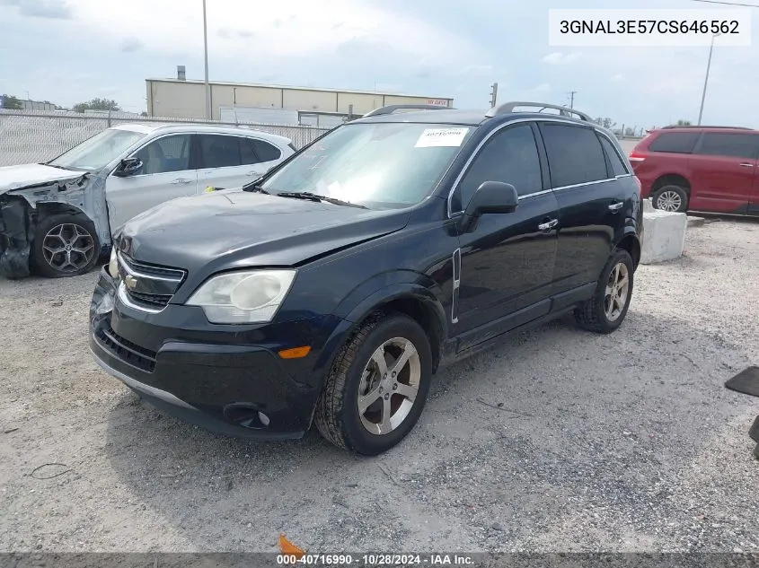 2012 Chevrolet Captiva Sport Lt VIN: 3GNAL3E57CS646562 Lot: 40716990