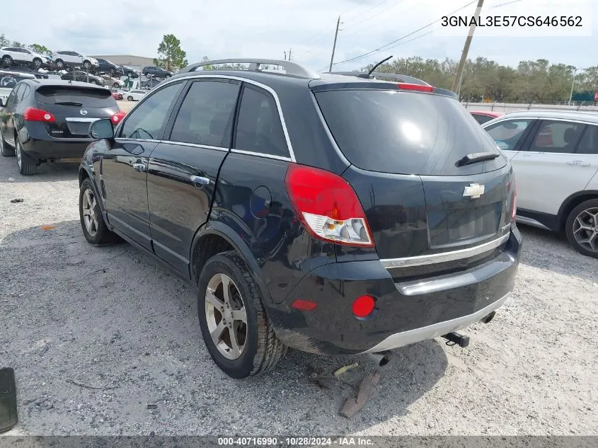 2012 Chevrolet Captiva Sport Lt VIN: 3GNAL3E57CS646562 Lot: 40716990