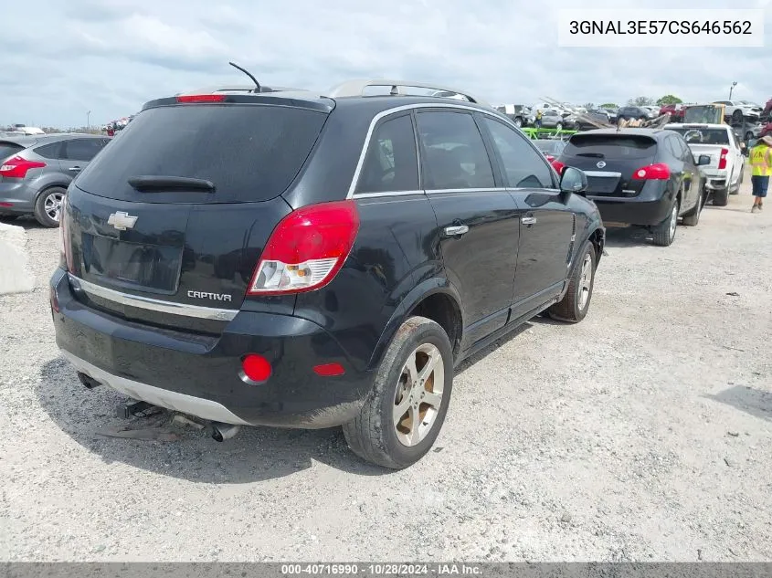 2012 Chevrolet Captiva Sport Lt VIN: 3GNAL3E57CS646562 Lot: 40716990