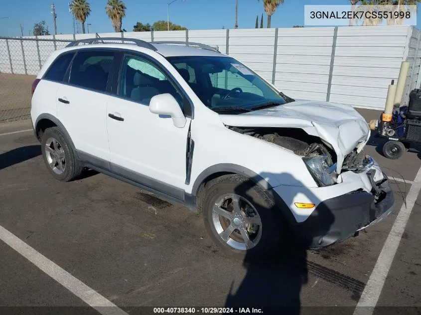 2012 Chevrolet Captiva Sport 2Ls VIN: 3GNAL2EK7CS551998 Lot: 40738340