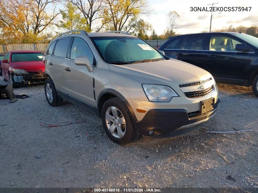 2012 Chevrolet Captiva Sport 2Ls VIN: 3GNAL2EK0CS575947 Lot: 40748818