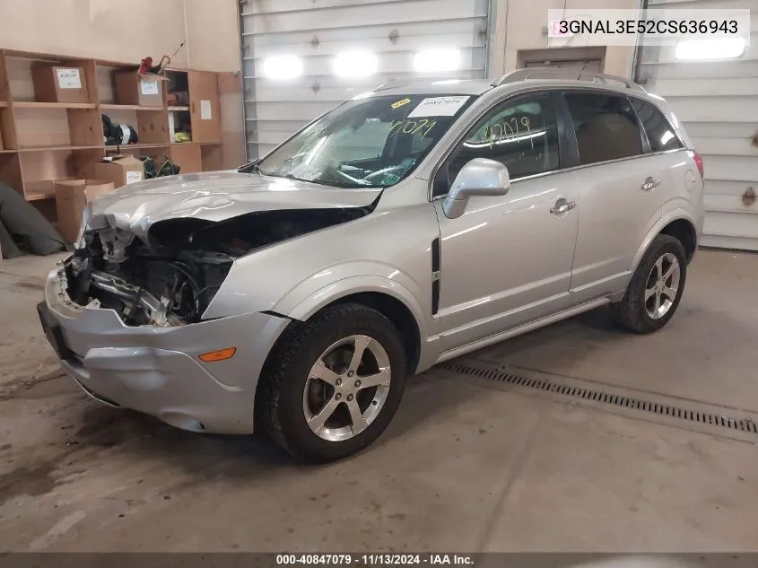 2012 Chevrolet Captiva Sport Lt VIN: 3GNAL3E52CS636943 Lot: 40847079