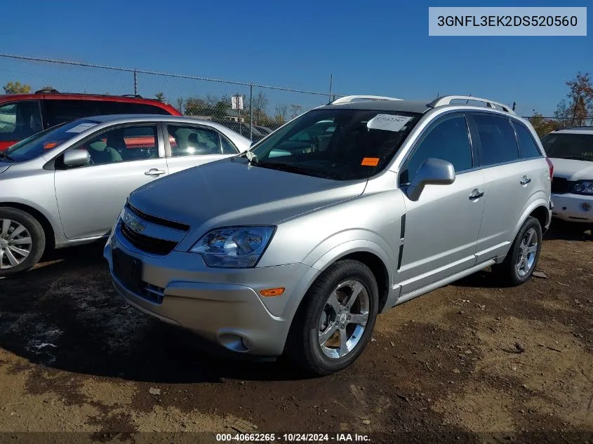 2013 Chevrolet Captiva Sport Lt VIN: 3GNFL3EK2DS520560 Lot: 40662265