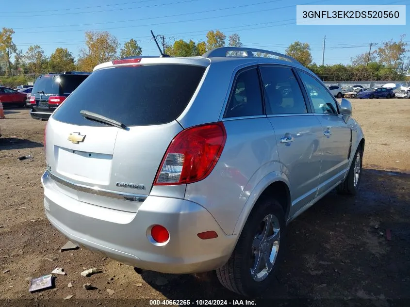 2013 Chevrolet Captiva Sport Lt VIN: 3GNFL3EK2DS520560 Lot: 40662265