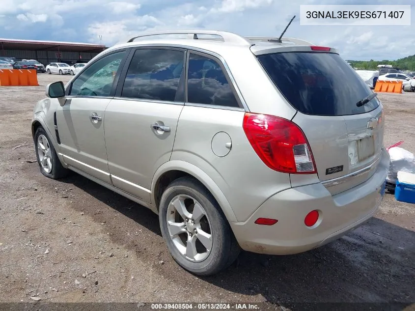 2014 Chevrolet Captiva Sport Lt VIN: 3GNAL3EK9ES671407 Lot: 39408504