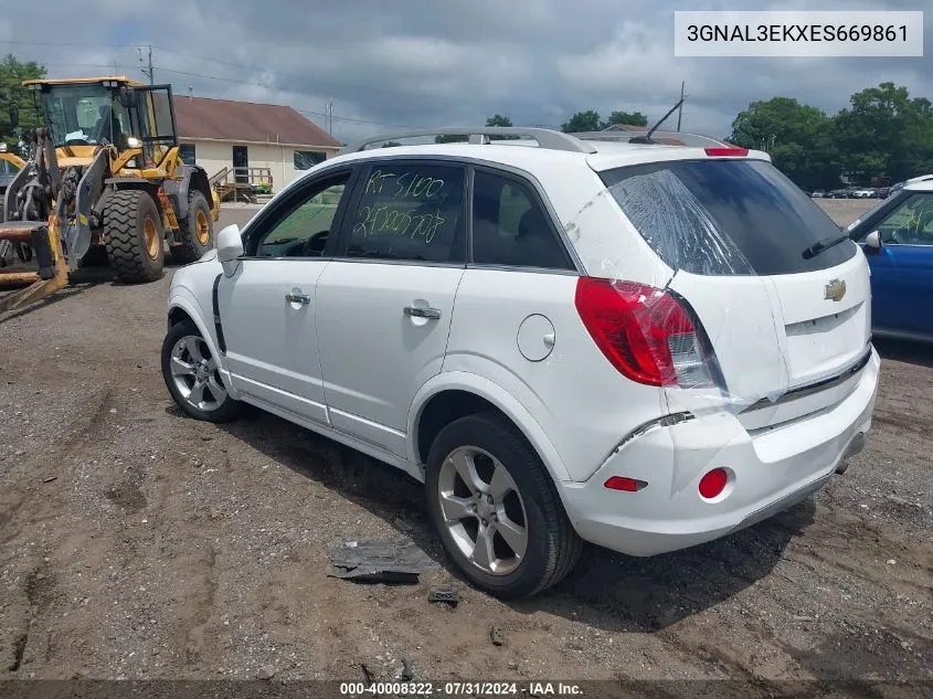 2014 Chevrolet Captiva Sport Lt VIN: 3GNAL3EKXES669861 Lot: 40008322