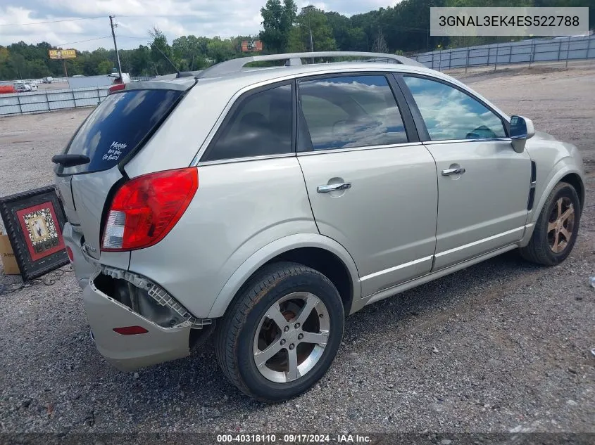 2014 Chevrolet Captiva Sport Lt VIN: 3GNAL3EK4ES522788 Lot: 40318110