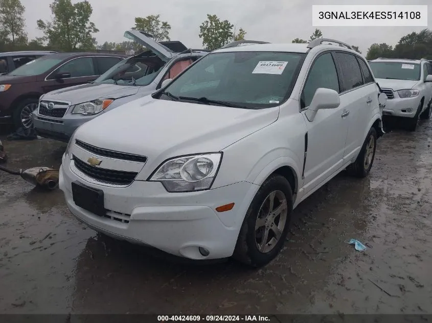 2014 Chevrolet Captiva Sport Lt VIN: 3GNAL3EK4ES514108 Lot: 40424609