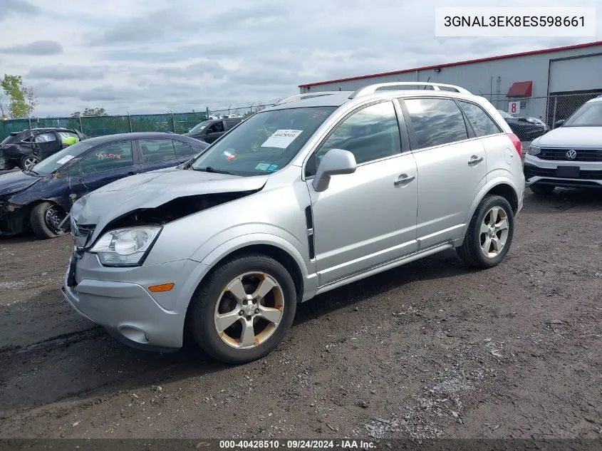 2014 Chevrolet Captiva Sport Lt VIN: 3GNAL3EK8ES598661 Lot: 40428510