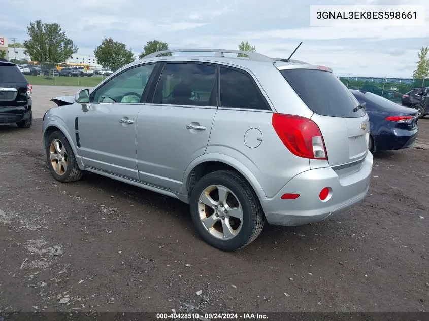 2014 Chevrolet Captiva Sport Lt VIN: 3GNAL3EK8ES598661 Lot: 40428510