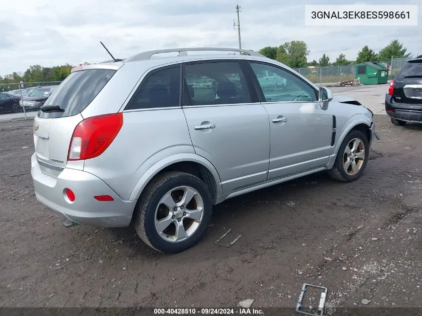 2014 Chevrolet Captiva Sport Lt VIN: 3GNAL3EK8ES598661 Lot: 40428510