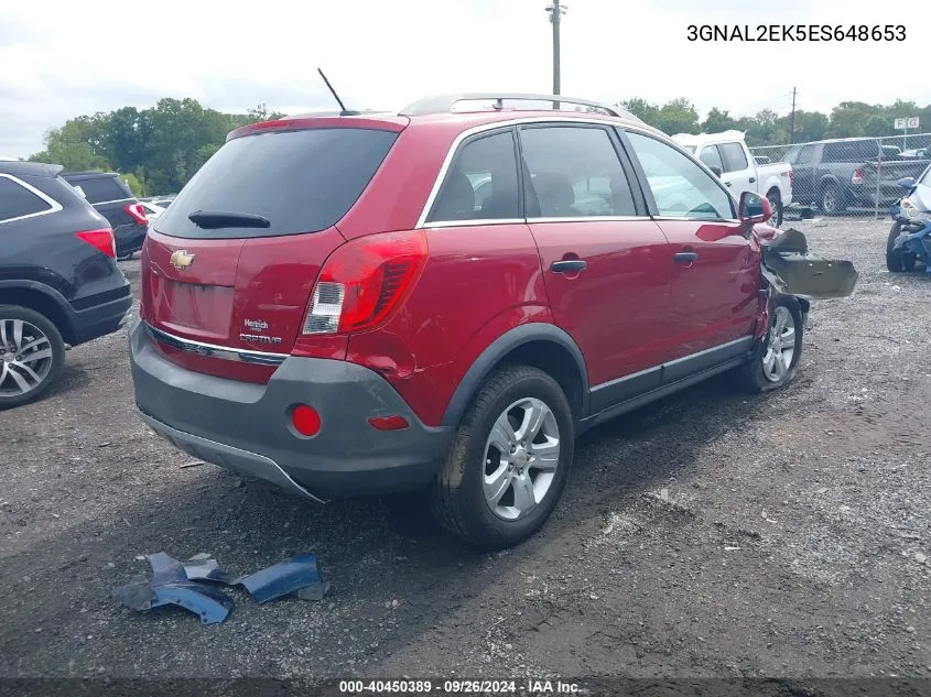 2014 Chevrolet Captiva Sport 2Ls VIN: 3GNAL2EK5ES648653 Lot: 40450389