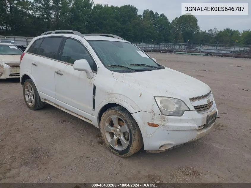 2014 Chevrolet Captiva Sport Ltz VIN: 3GNAL4EK0ES646787 Lot: 40483265