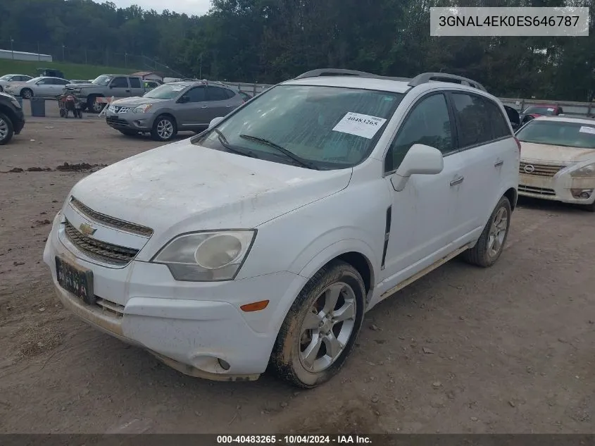 2014 Chevrolet Captiva Sport Ltz VIN: 3GNAL4EK0ES646787 Lot: 40483265