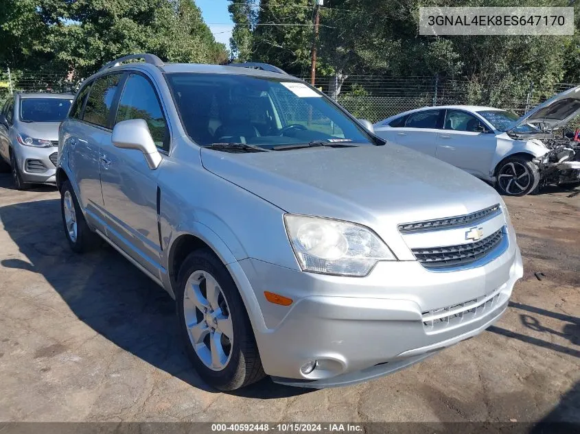 2014 Chevrolet Captiva Sport Ltz VIN: 3GNAL4EK8ES647170 Lot: 40592448