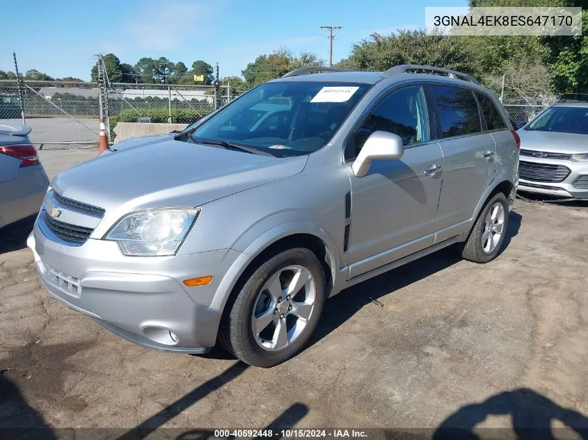 2014 Chevrolet Captiva Sport Ltz VIN: 3GNAL4EK8ES647170 Lot: 40592448