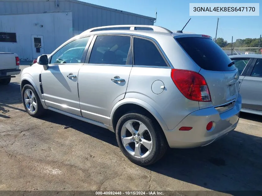 2014 Chevrolet Captiva Sport Ltz VIN: 3GNAL4EK8ES647170 Lot: 40592448