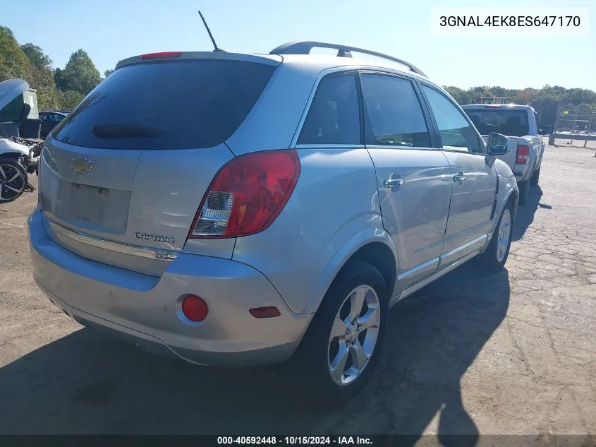 2014 Chevrolet Captiva Sport Ltz VIN: 3GNAL4EK8ES647170 Lot: 40592448