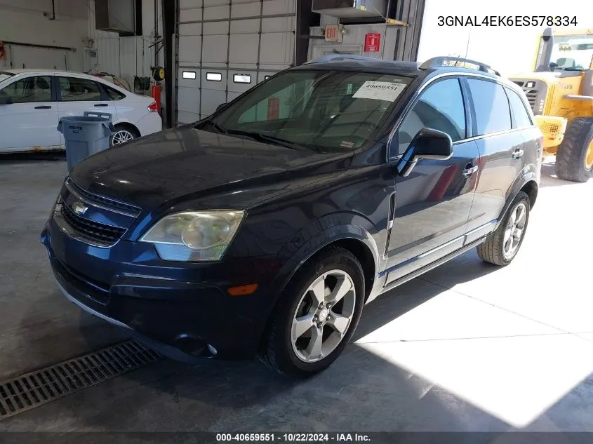 2014 Chevrolet Captiva Sport Ltz VIN: 3GNAL4EK6ES578334 Lot: 40659551