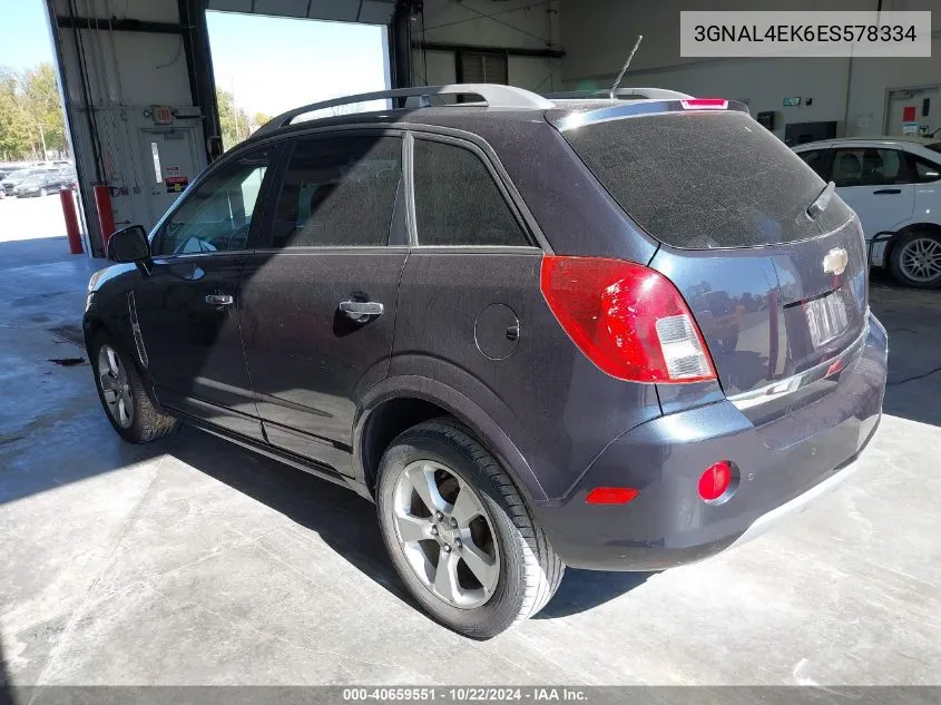 2014 Chevrolet Captiva Sport Ltz VIN: 3GNAL4EK6ES578334 Lot: 40659551