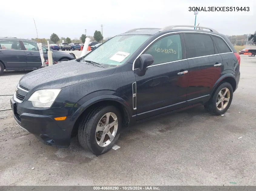 2014 Chevrolet Captiva Sport Lt VIN: 3GNAL3EKXES519443 Lot: 40688290