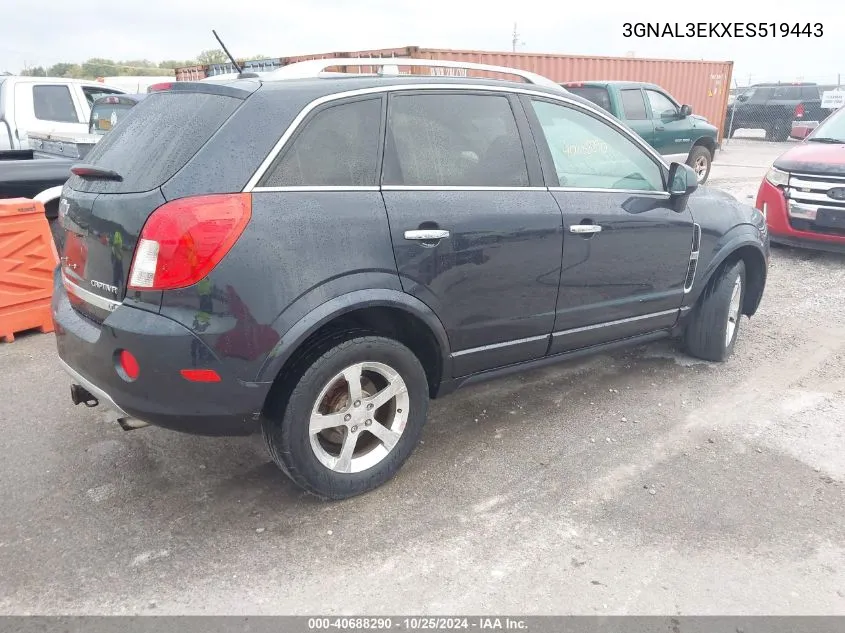 2014 Chevrolet Captiva Sport Lt VIN: 3GNAL3EKXES519443 Lot: 40688290