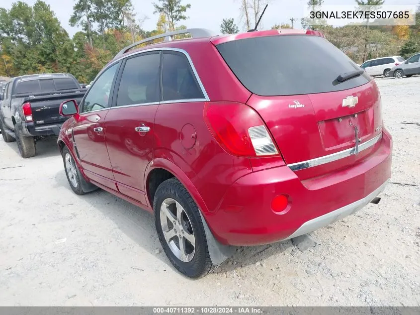 2014 Chevrolet Captiva Sport Lt VIN: 3GNAL3EK7ES507685 Lot: 40711392