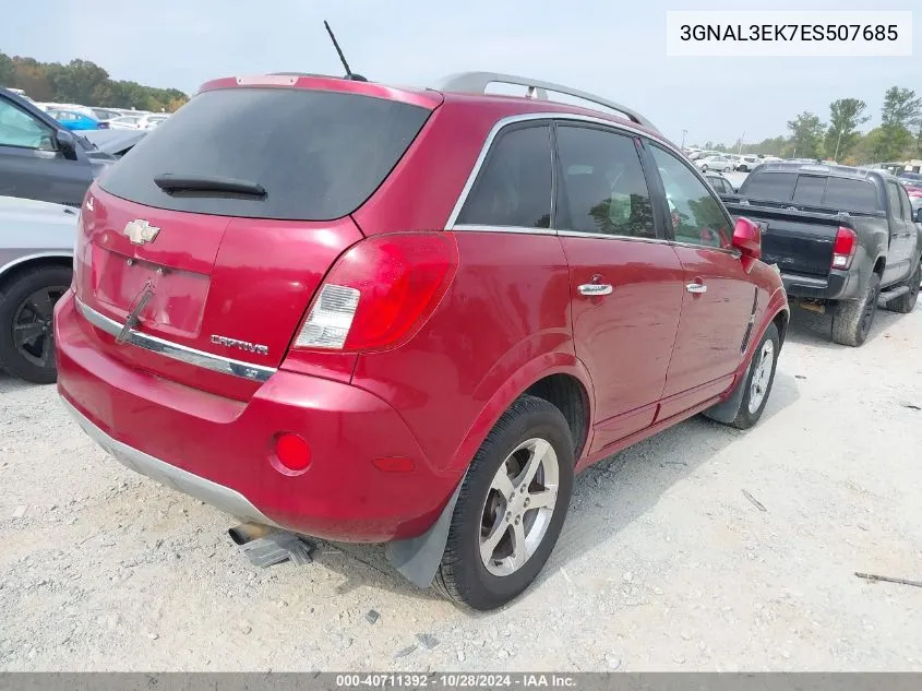 2014 Chevrolet Captiva Sport Lt VIN: 3GNAL3EK7ES507685 Lot: 40711392