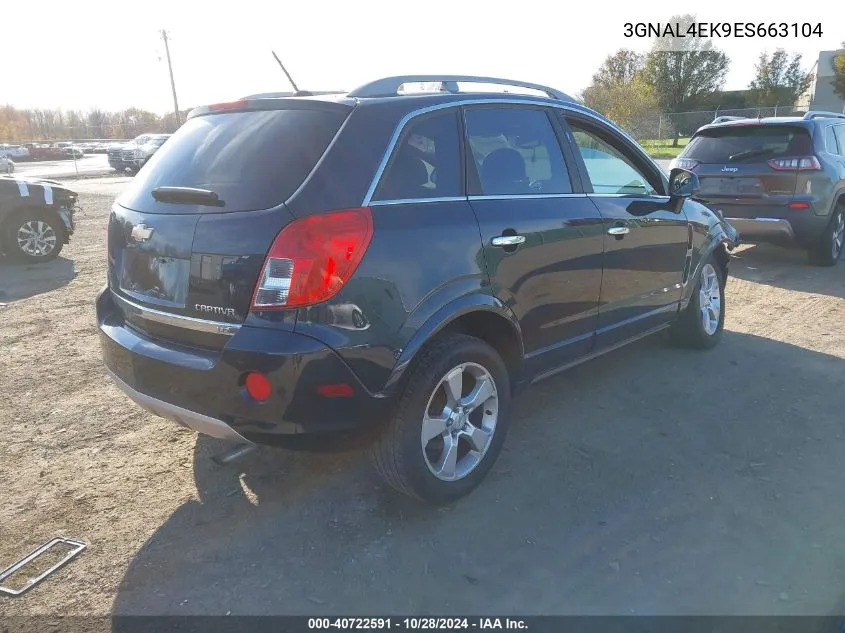 2014 Chevrolet Captiva Sport Ltz VIN: 3GNAL4EK9ES663104 Lot: 40722591