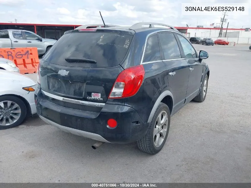 2014 Chevrolet Captiva Sport Ltz VIN: 3GNAL4EK6ES529148 Lot: 40751066