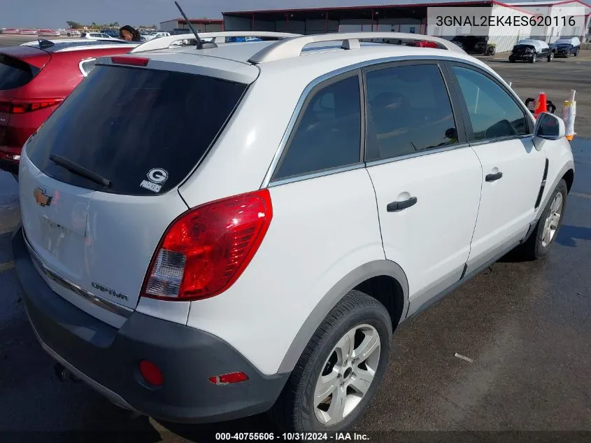 2014 Chevrolet Captiva Sport 2Ls VIN: 3GNAL2EK4ES620116 Lot: 40755606