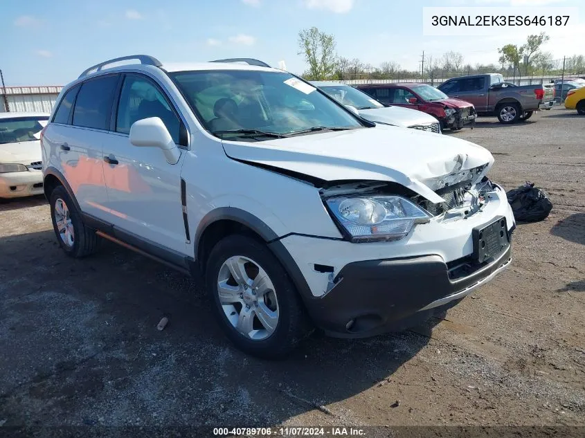 2014 Chevrolet Captiva Sport 2Ls VIN: 3GNAL2EK3ES646187 Lot: 40789706