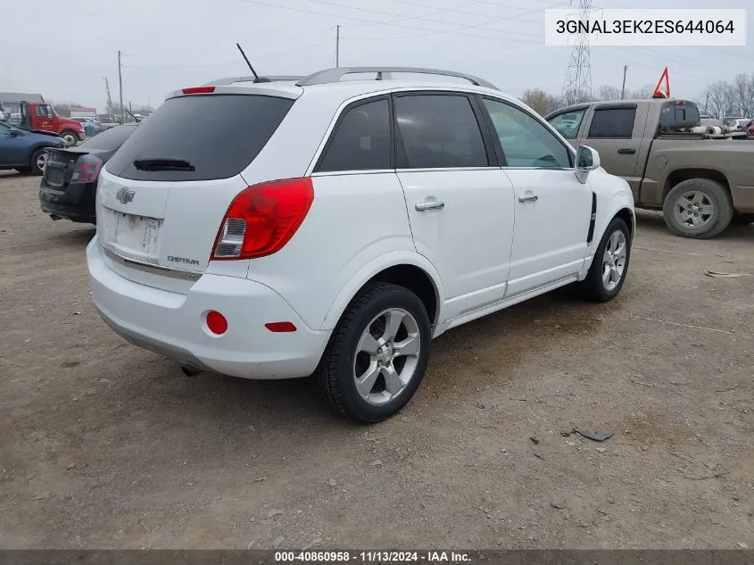 2014 Chevrolet Captiva Sport Lt VIN: 3GNAL3EK2ES644064 Lot: 40860958