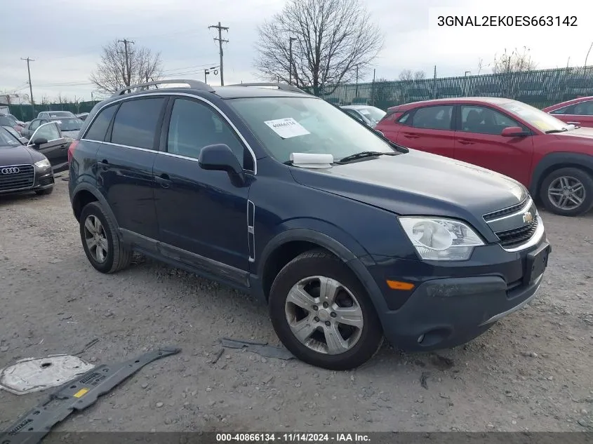 2014 Chevrolet Captiva Sport 2Ls VIN: 3GNAL2EK0ES663142 Lot: 40866134