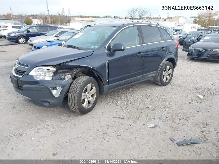 2014 Chevrolet Captiva Sport 2Ls VIN: 3GNAL2EK0ES663142 Lot: 40866134