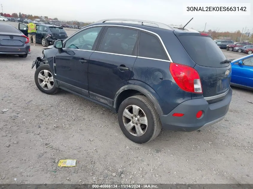 2014 Chevrolet Captiva Sport 2Ls VIN: 3GNAL2EK0ES663142 Lot: 40866134